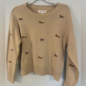 Brand NEW w TAGS 
Lucky Brand Beige Horse Pattern Sweater